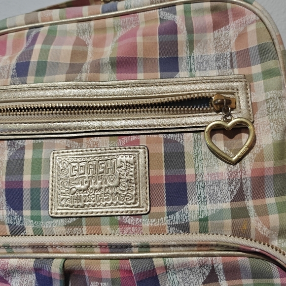 Y2K Coach Poppy Backpack Coach Signature Poppy Madras Full Size Vintage main image 11